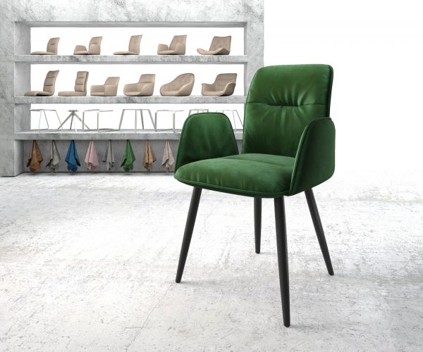 Vinja-Flex Velvet Green 4-nohá kónická stolička čierna