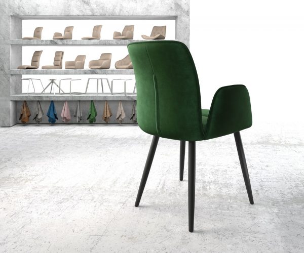 Vinja-Flex Velvet Green 4-nohá kónická stolička čierna - Image 3
