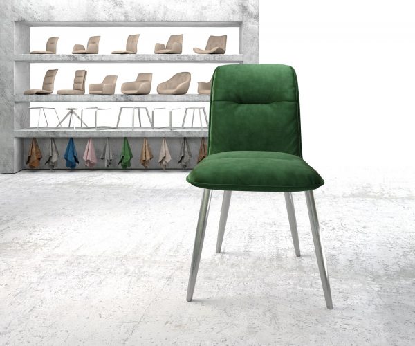 Jídelní židle Vinjo-Flex Velvet Green 4-nohá kónická nerezová ocel - Image 2