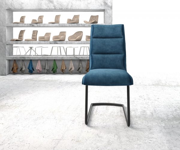 Houpací židle Xantus-Flex Velvet Blue Cantilever Round Black - Image 2
