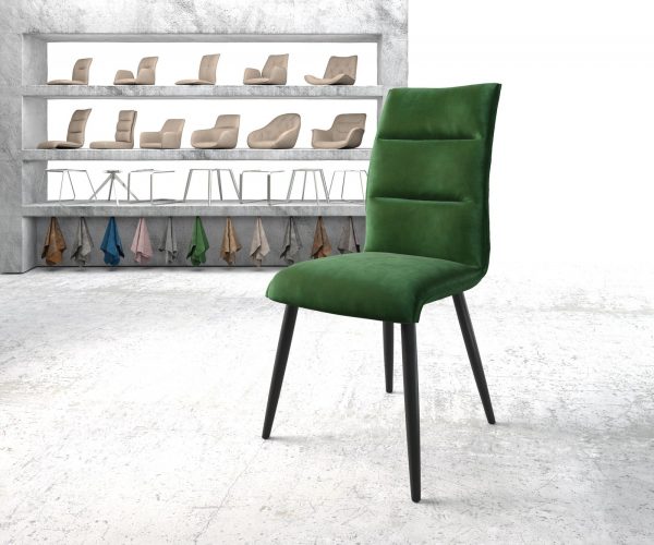 Jídelní židle Xantus-Flex Velvet Green 4-nohá kónická černá