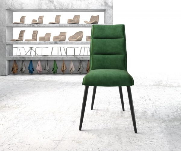 Jídelní židle Xantus-Flex Velvet Green 4-nohá kónická černá - Image 2