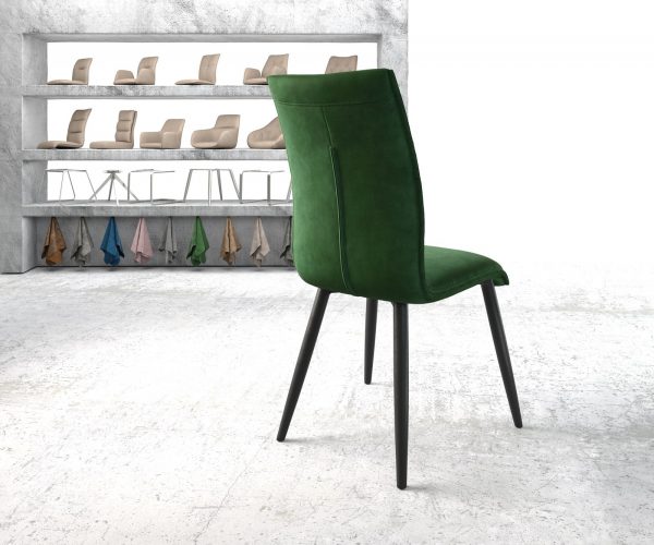 Jídelní židle Xantus-Flex Velvet Green 4-nohá kónická černá - Image 3