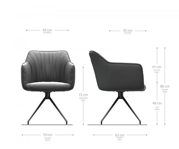 Otočná židle Elda-Flex s područkami Béžová Vintage Cross Rám Conical Černá - Image 5