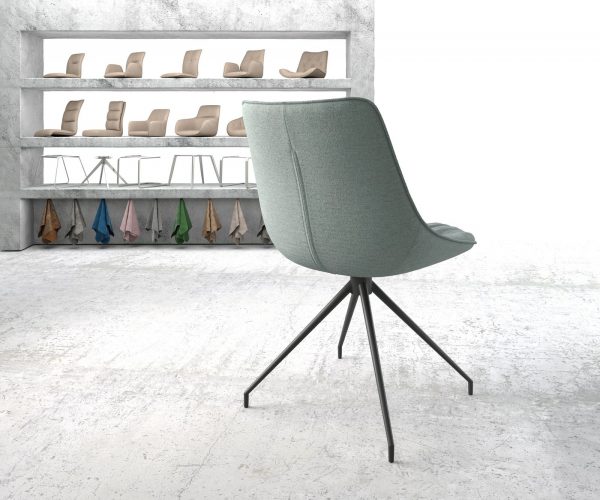 Jedálenská stolička Elda-Flex látka mint kužeľová krížová podnož čierna - Image 3