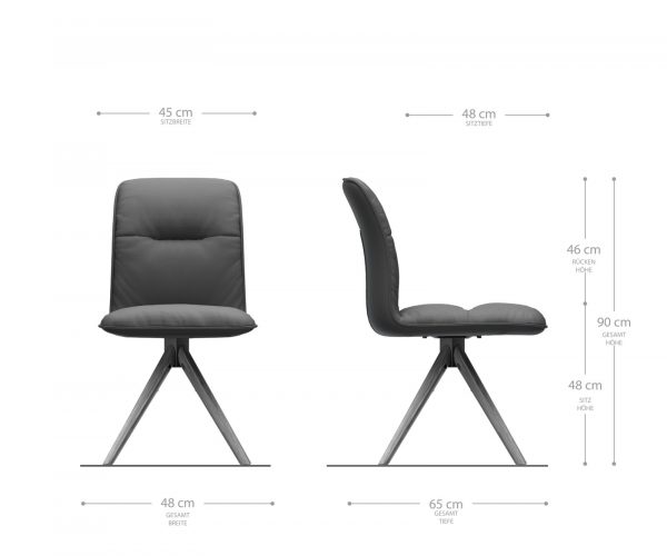 Otočná židle Vinjo-Flex s texturovanou látkou v antracitové barvě Dřevěný kuželový rám otočný o 180° - Image 5