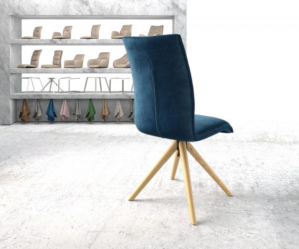 Otočná židle Xantus-Flex Velvet Blue Dřevěný rám kónický 180° otočný - Image 3