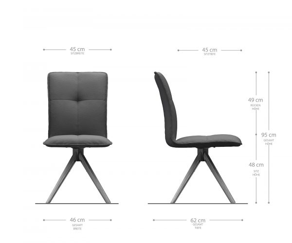 Otočná židle Maddy-Flex s texturovanou látkou antracitový dřevěný rám kónický 180° otočný - Image 5