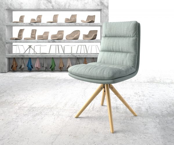 Otočná židle Abelia-Flex Stripes Mint Dřevěný rám kónický 180° otočný