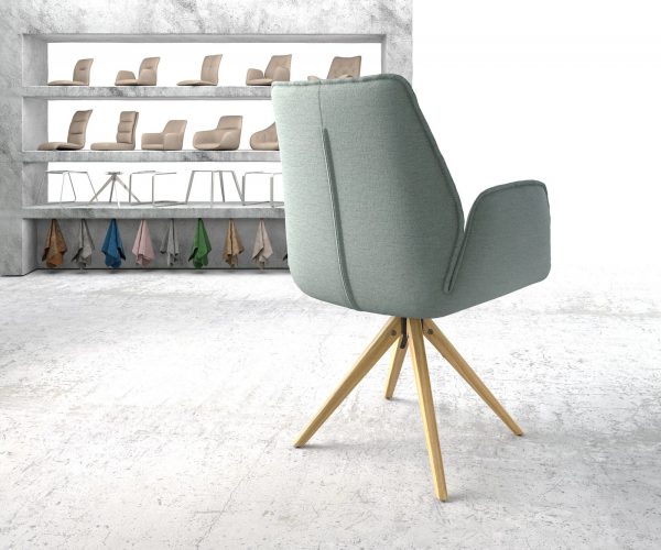 Otočná židle Zoa-Flex s područkami Stripes Mint Dřevěný rám otočný o 180° - Image 3