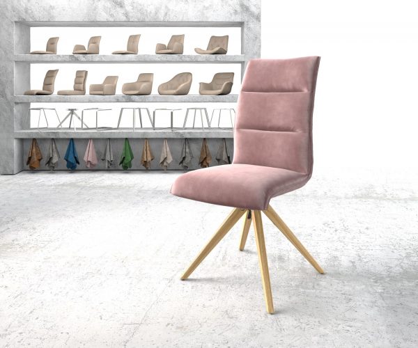 Otočná židle Xantus-Flex Velvet Rosé Dřevěný rám úhlový otočný o 180°