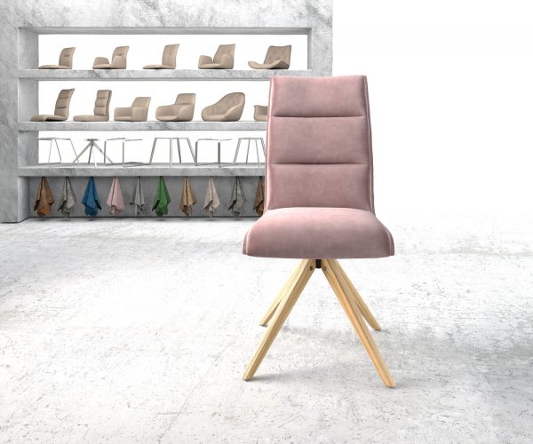 Otočná židle Xantus-Flex Velvet Rosé Dřevěný rám úhlový otočný o 180° - Image 2