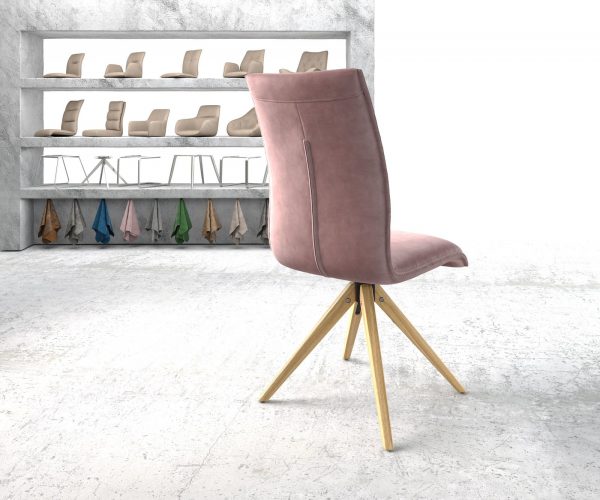 Otočná židle Xantus-Flex Velvet Rosé Dřevěný rám úhlový otočný o 180° - Image 3