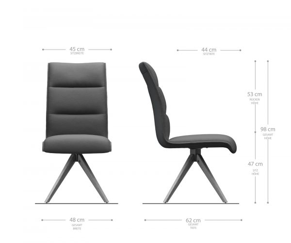 Otočná židle Xantus-Flex Černá Pravá kůže hranatý dřevěný rám - Image 5