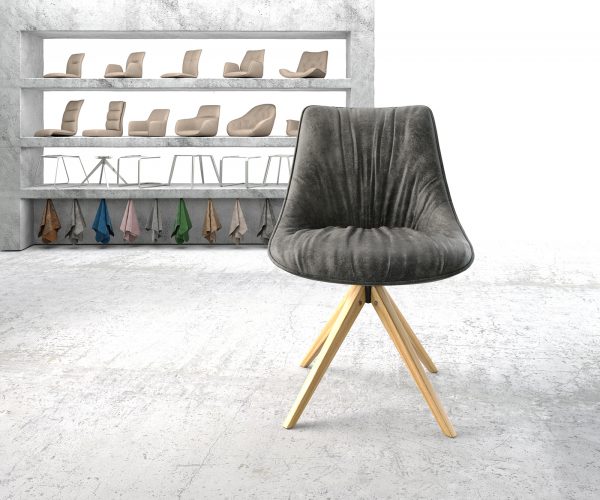 Otočná židle Elda-Flex Grey Antique Wooden Frame úhlová otočná o 180° - Image 2