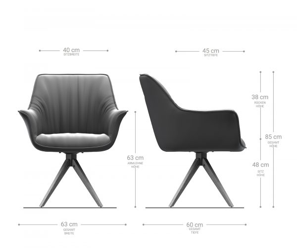 Otočná stolička Keila-Flex s podrúčkami taupe vintage z mikrovlákna s drevenou základňou - Image 5