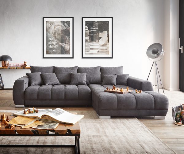 Pohovka Nabor 300x230 cm Černá Pravá včetně elektrické výsuvné funkce