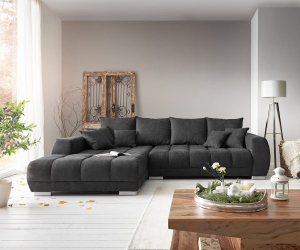 Sedací souprava Josea 300x220 cm Mikrovlákno Černá Recamiere Levá - Image 2