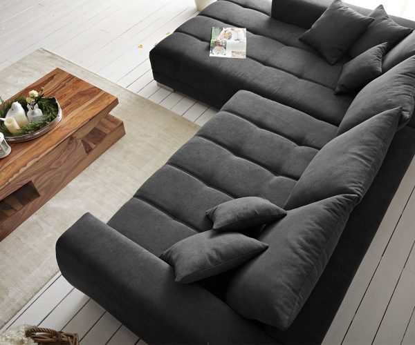 Sedací souprava Josea 300x220 cm Mikrovlákno Černá Recamiere Levá - Image 6