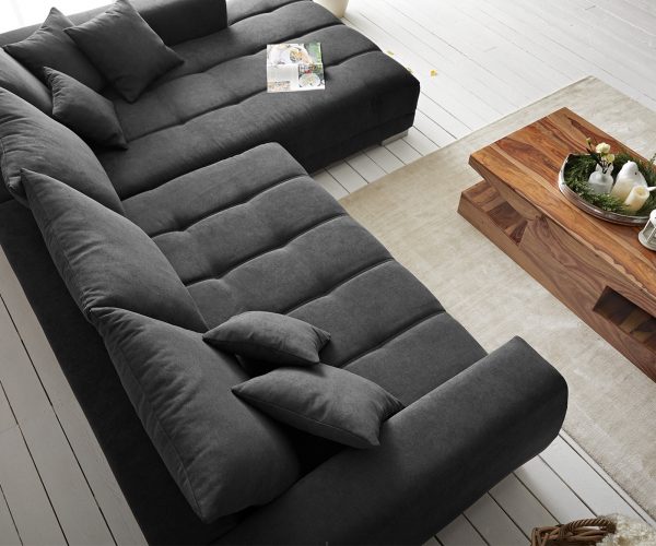 Sedací souprava Josea 300x220 cm Mikrovlákno Černá Recamiere Pravá - Image 6
