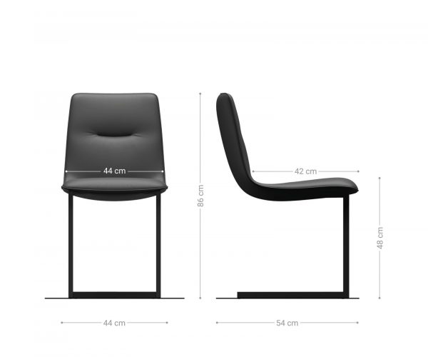 Sada 4 sametových jídelních židlí Pia Adesso Petrol Velvet Cantilever - Image 5