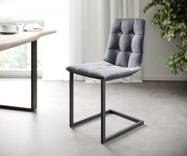 Sada 4 konzolových jídelních židlí Caro Adesso Grey Velvet