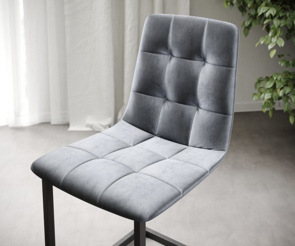 Sada 4 konzolových jídelních židlí Caro Adesso Grey Velvet - Image 4