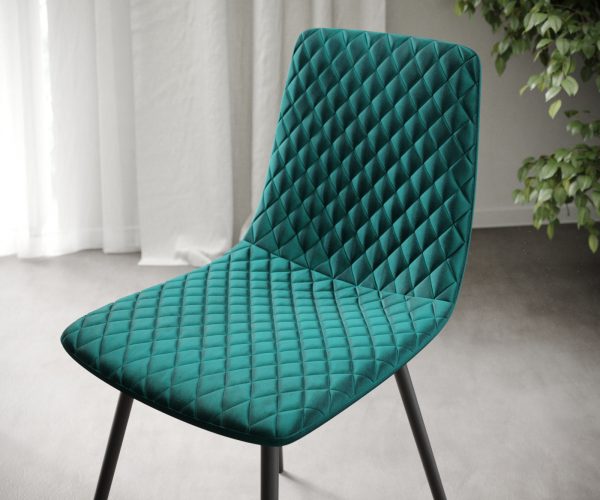 Sada 4 jídelních židlí Novi-Adesso Petrol Velvet se 4 kuželovitými nohami - Image 4