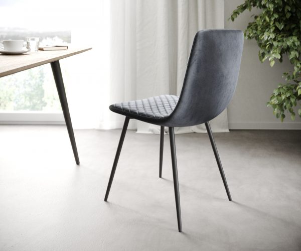 Sada 4 jídelních židlí Novi-Adesso Grey Velvet se 4 nohami kónického tvaru - Image 2