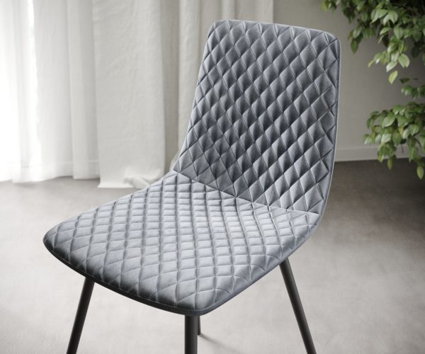 Sada 4 jídelních židlí Novi-Adesso Grey Velvet se 4 nohami kónického tvaru - Image 4