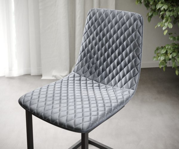 Sada 4 konzolových jídelních židlí Novi-Adesso Grey Velvet - Image 4