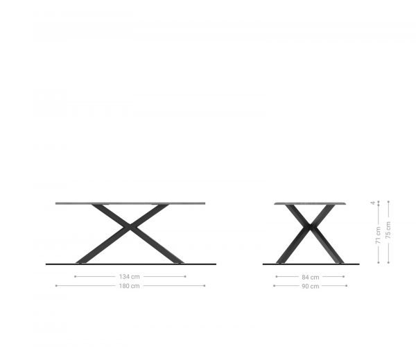 Jídelní stůl Adesso 180x90 vzhled dubu se středovou nohou černá - Image 7