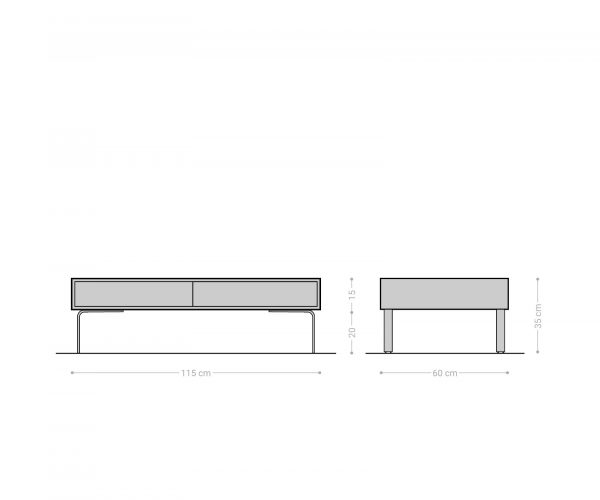 Konferenčný stolík Fevo 115x60 cm prírodná agátová podnož v tvare L čierna - Image 7