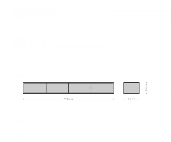 TV stolík Fevo 200 cm akáciová hnedá 4 dvierka na pántoch - Image 7