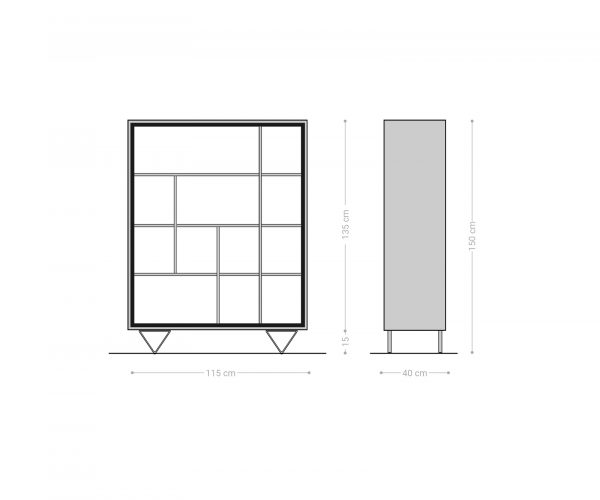 Skriňa Stonegrace 120x150 akácia prírodná 12 priehradiek kamenná dýha v tvare V - Image 6