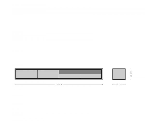TV stolík Stonegrace 240 cm akáciový prírodný kameň 2 dvierka 1 priehradka 2 zásuvky na zavesenie - Image 7