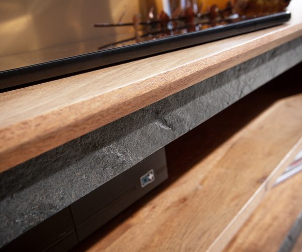 TV stolek Stonegrace 240 cm Akácie přírodní 2 dveře 4 přihrádky kamenná dýha plovoucí - Image 5