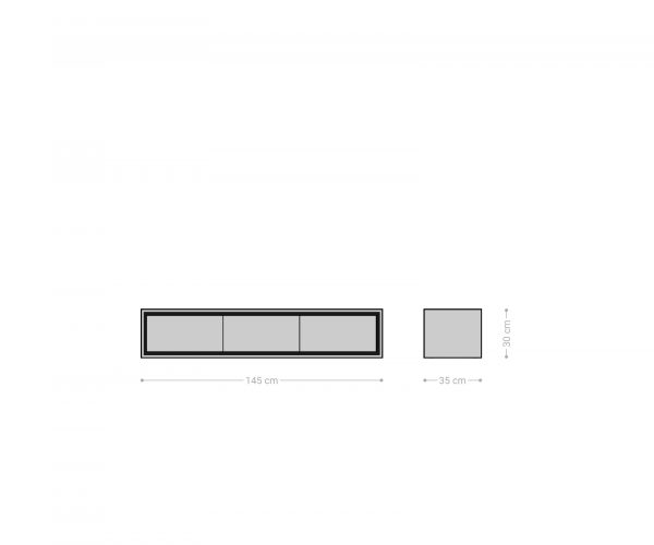 TV stolík Stonegrace 145 cm akácia prírodná 3 dvierka kamenná dyha na zavesenie - Image 7