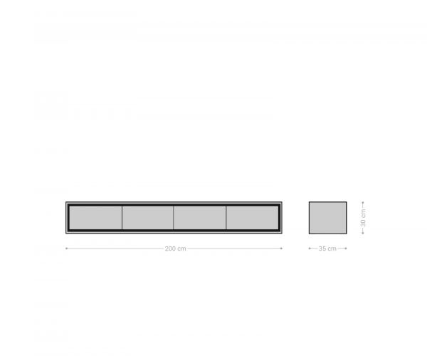 TV stolík Stonegrace 200 cm akácia prírodná 4 dvierka kamenná dyha na zavesenie - Image 7