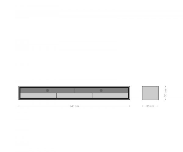 TV stolík Stonegrace 240 cm akáciová hnedá kamenina 4 zásuvky 1 priehradka na zavesenie - Image 6