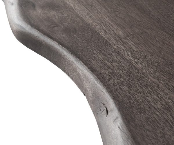 Jídelní stůl Edge 180x90 XL platinová akácie plochá ocelová podnož černá - Image 5
