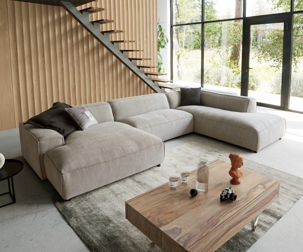 Tenso 380x230 cm Žinylka Béžová dlouhá židlePravá Sedací souprava