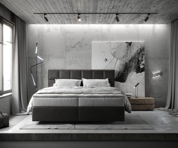 Boxspringová posteľ Dream-Fine 180x200 cm z mikrovlákna antracit vintage s taštičkovým pružinovým matracom a visco topperom - Image 2