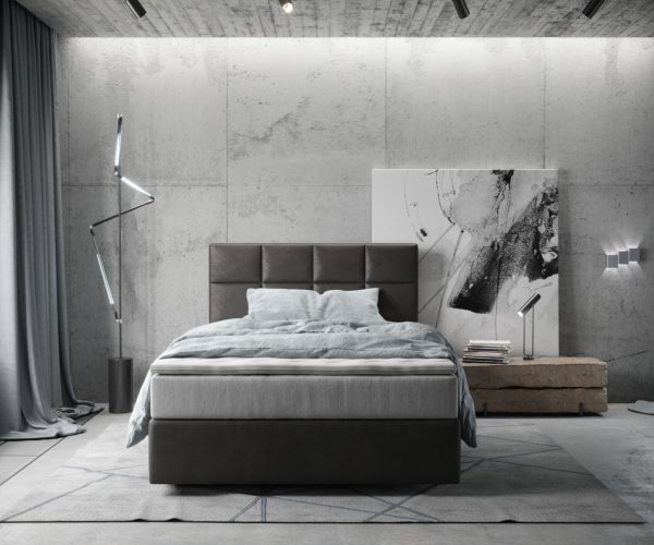 Boxspringová posteľ Dream-Fine 120x200 cm z mikrovlákna antracit vintage s taštičkovým pružinovým matracom a visco topperom - Image 2