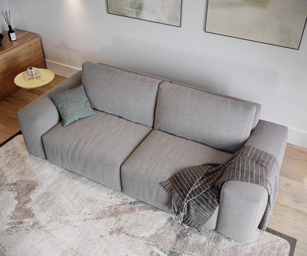 Veľká pohovka Lanzo L 250x105 cm z mikrovlákna sivá - Image 6