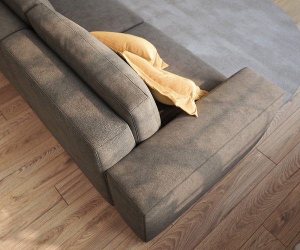 Veľká pohovka Lanzo L 250x105 cm z mikrovlákna khaki hnedá - Image 5
