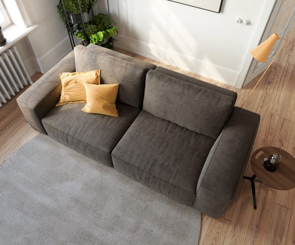 Veľká pohovka Lanzo L 250x105 cm z mikrovlákna khaki hnedá - Image 6