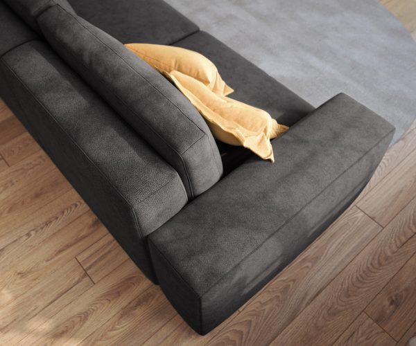 Veľká pohovka Lanzo L 250x105 cm z mikrovlákna čierna - Image 6