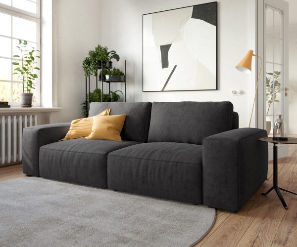 Veľká pohovka Lanzo L 250x105 cm z mikrovlákna čierna