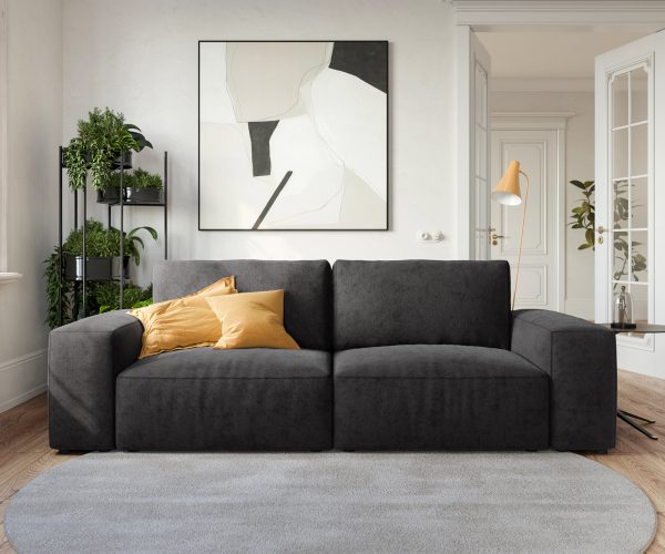 Veľká pohovka Lanzo L 250x105 cm z mikrovlákna čierna - Image 2